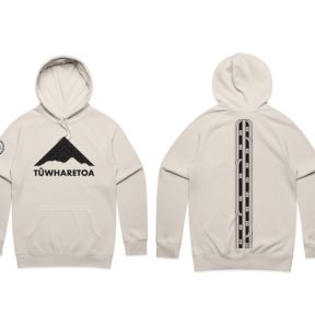 Whenua Ivory Hoodie - Tukutuku / Haehae